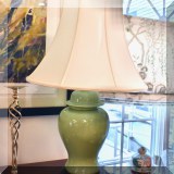 L17. Celadon table lamp.